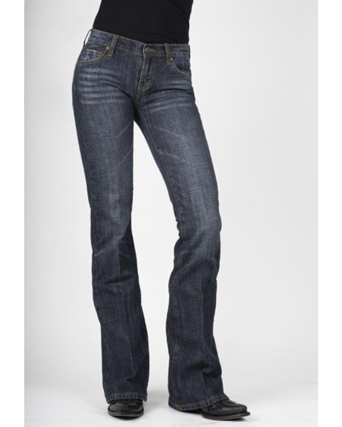 Image #3 - Stetson Women's 816 Classic Dark Wash Slim Fit Low Rise Bootcut Jeans, , hi-res