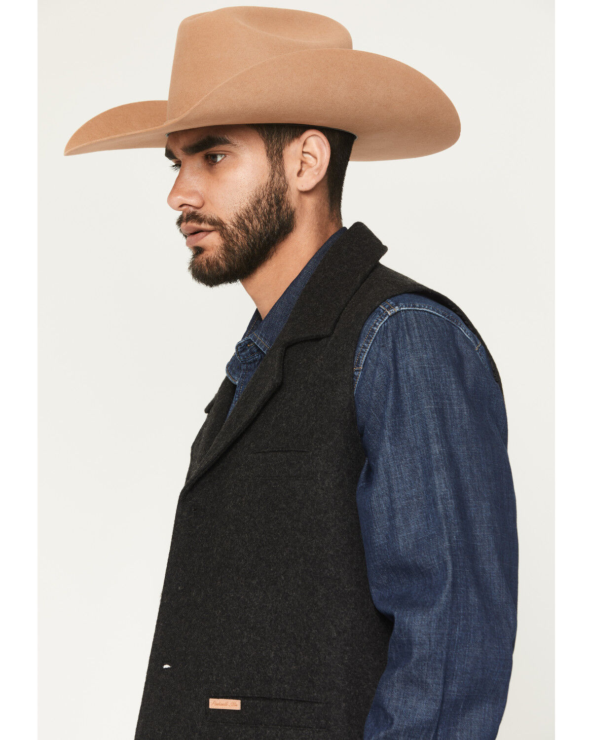 Image #2 - Panhandle Slim Men's Montana Wool Button-Down Vest, , hi-res