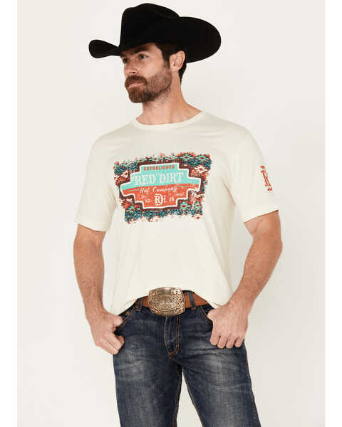 Red Dirt Hat Men's Taco Shop Southwestern Print Logo Short Sleeve Graphic T-Shirt, Oatmeal, hi-res