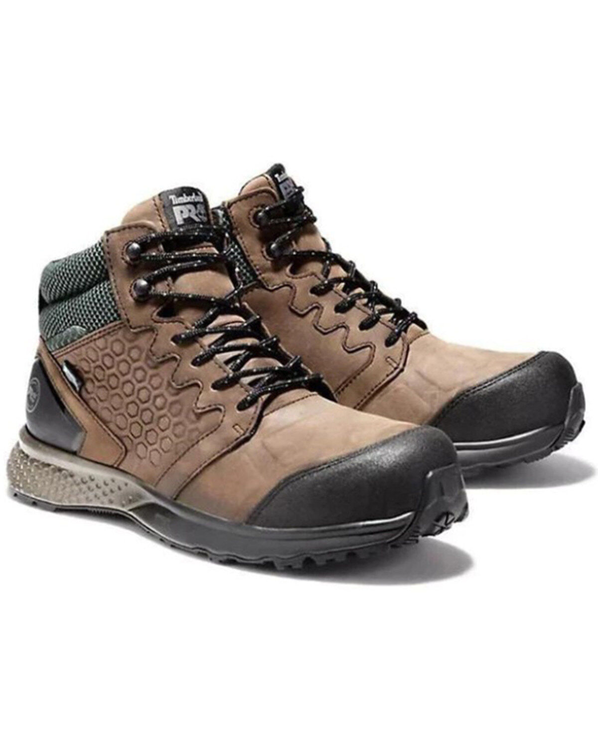 Image #1 - Timberland Pro Men's Reaxion Waterproof Lace-Up Work Shoes - Composite Toe, Brown, hi-res