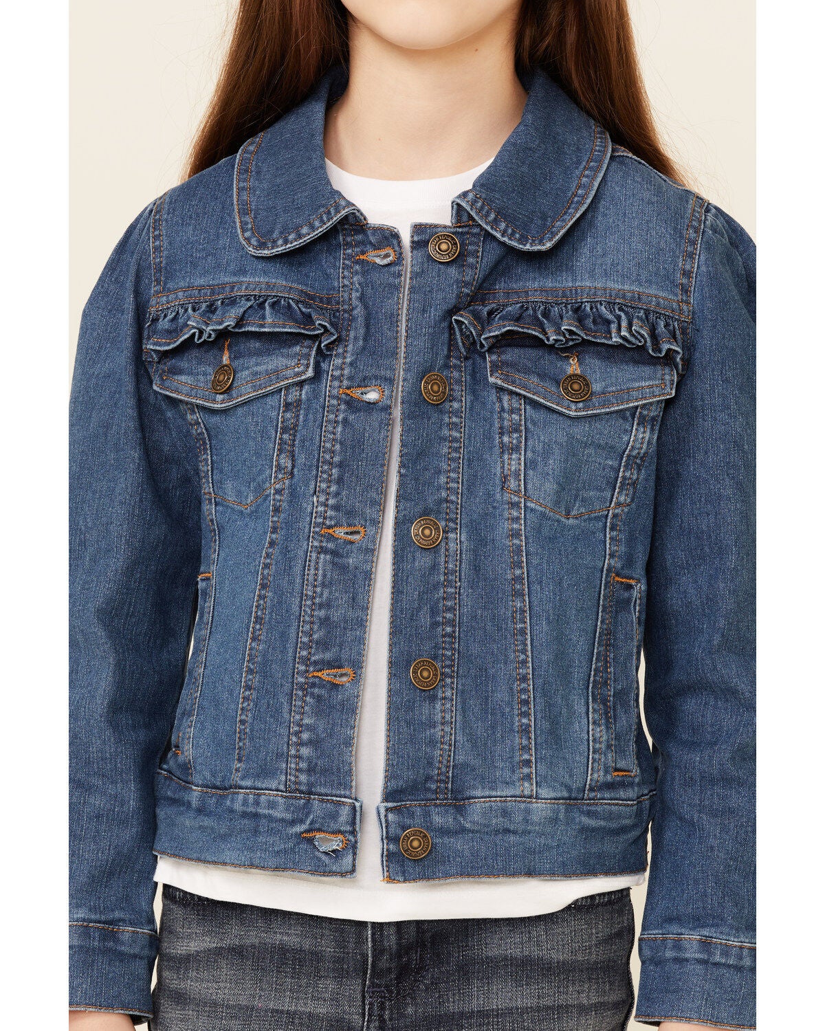 ruffled denim jacket