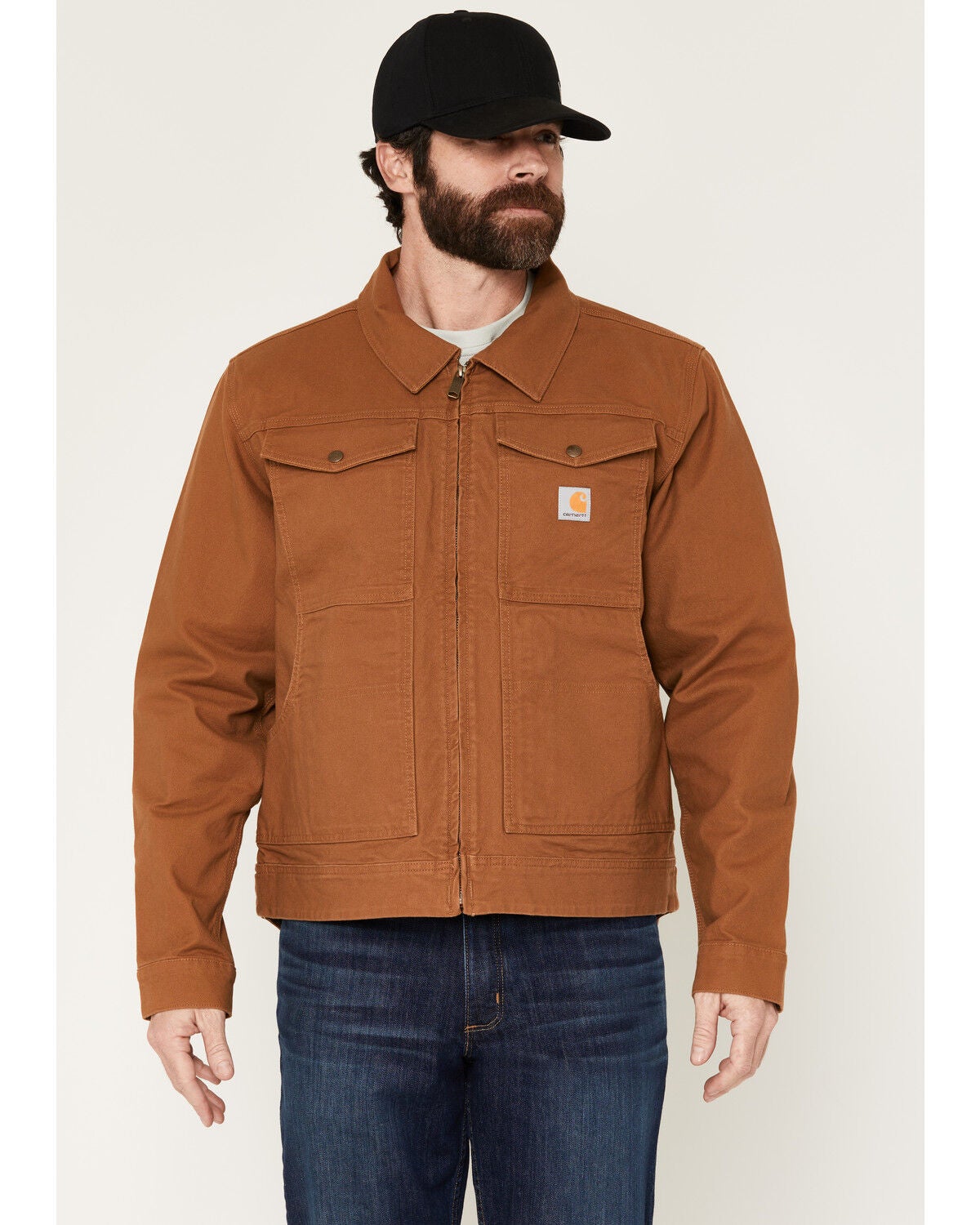 Carhartt Men's Rugged Flex Relaxed Fit Duck Shell Jacket, Brown, hi-res
