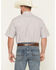 Image #4 - Roper Men's Striped Print Short Sleeve Snap Stretch Western Shirt, Light Blue, hi-res