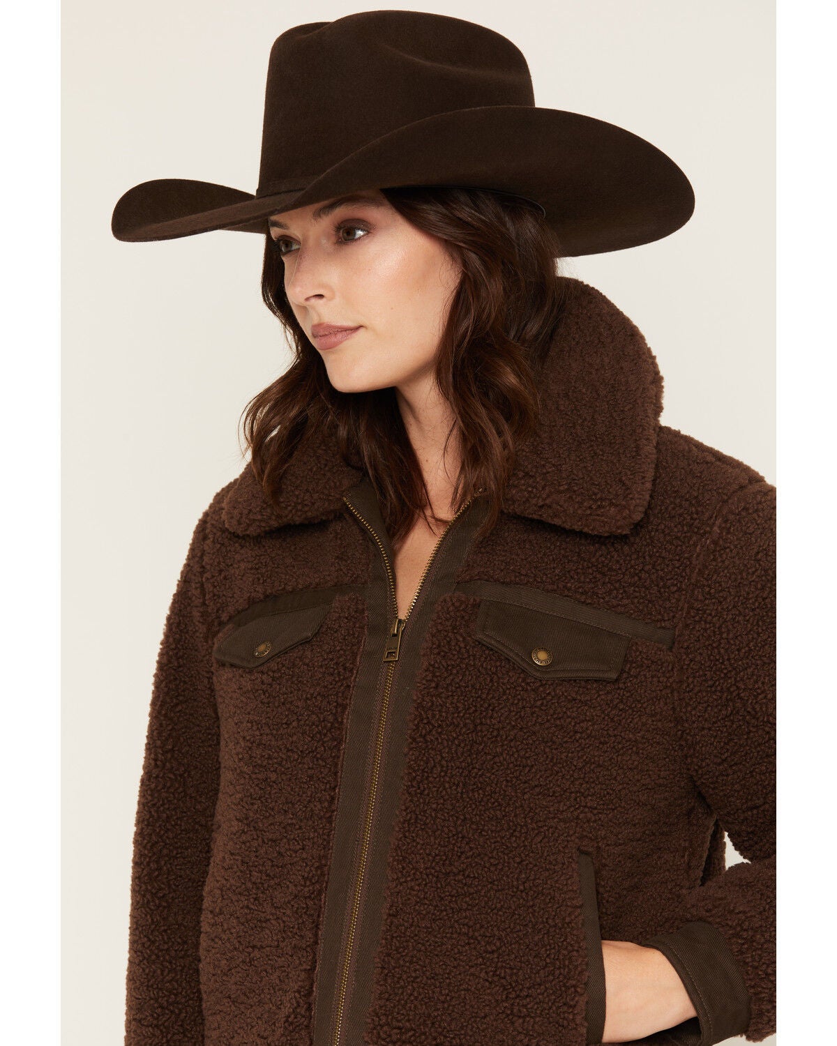Image #2 - Levi's Women's Sherpa Jacket, Chocolate, hi-res