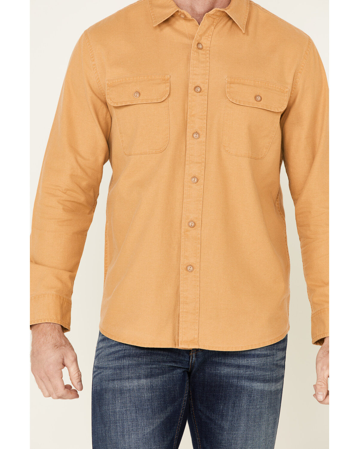 Image #3 - Pendleton Men's Mustard Beach Shack Solid Long Sleeve Western Shirt, Yellow, hi-res