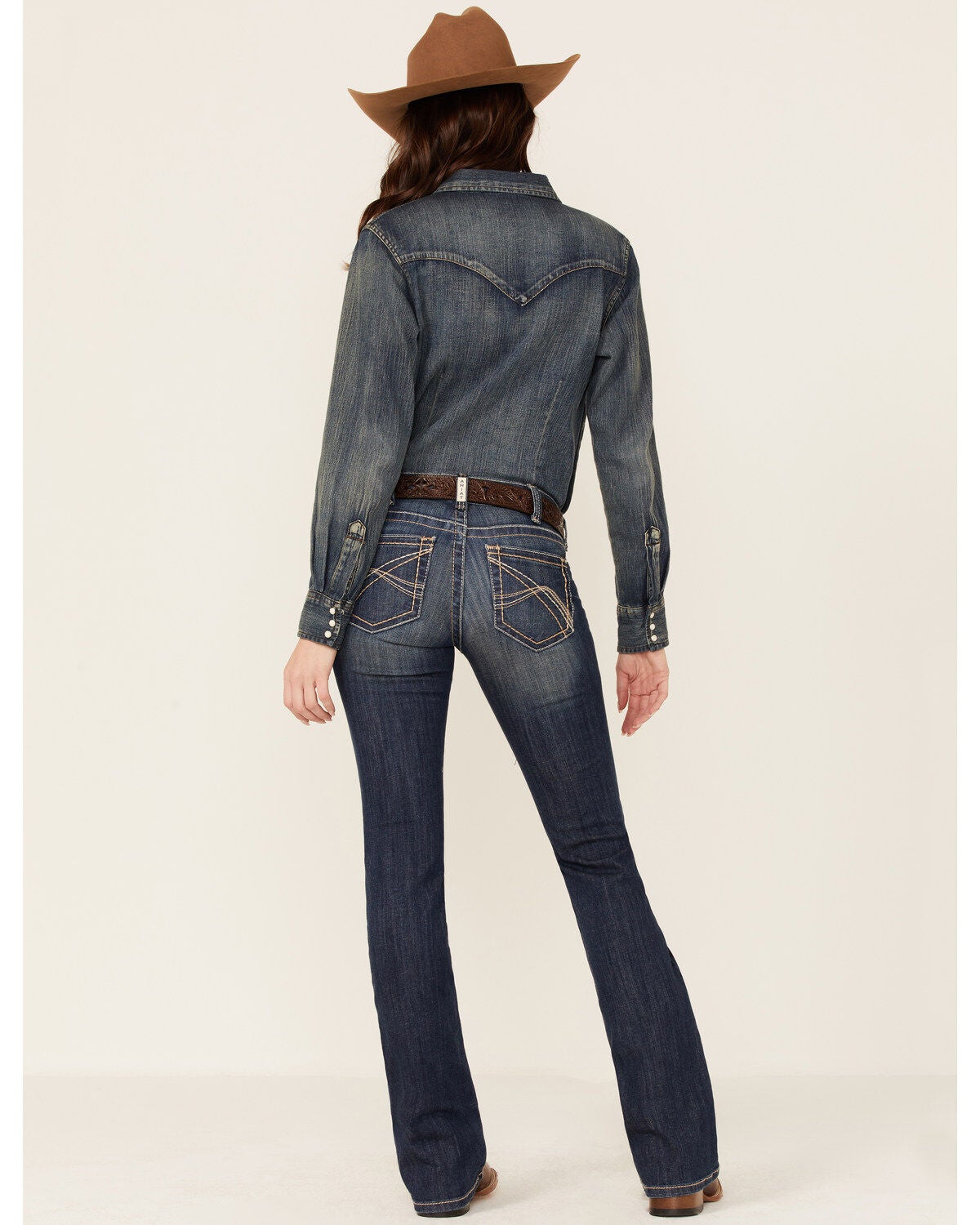 Image #4 - Ariat Women's R.E.A.L Corrinne Bootcut Denim Jeans, Blue, hi-res