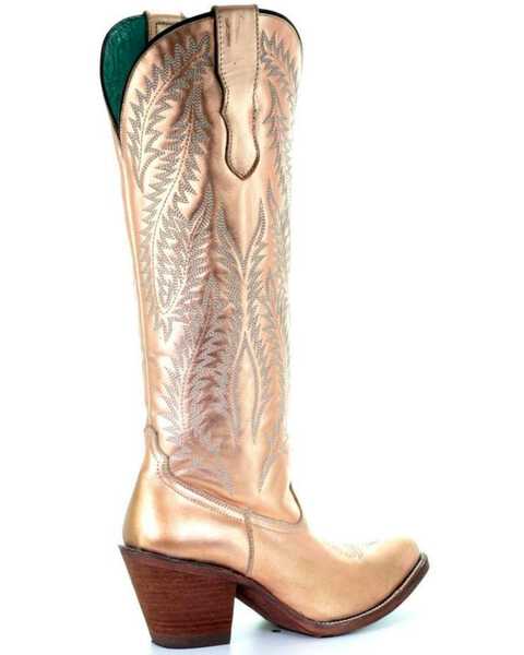 Image #5 - Corral Women's Gold Embroidery Tall Top Cowgirl Boots - Pointed Toe , , hi-res