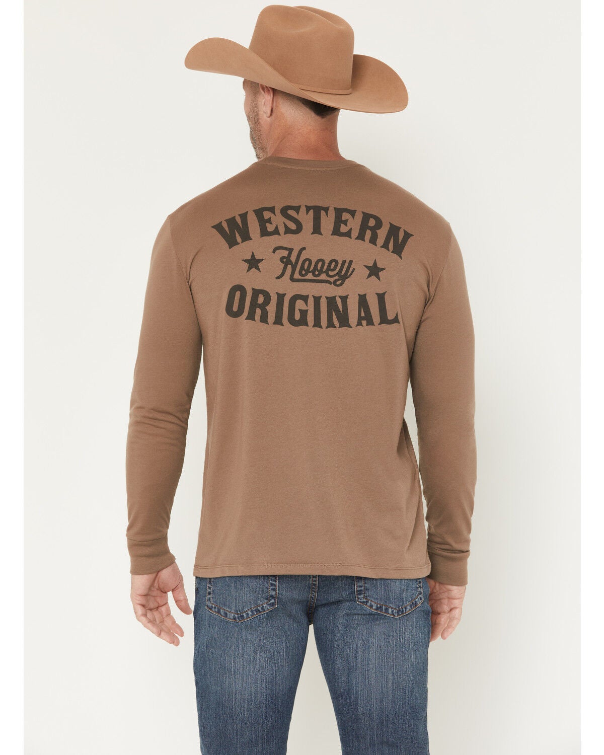 Hooey Men's Knockout Long Sleeve Graphic T-Shirt, Brown, hi-res
