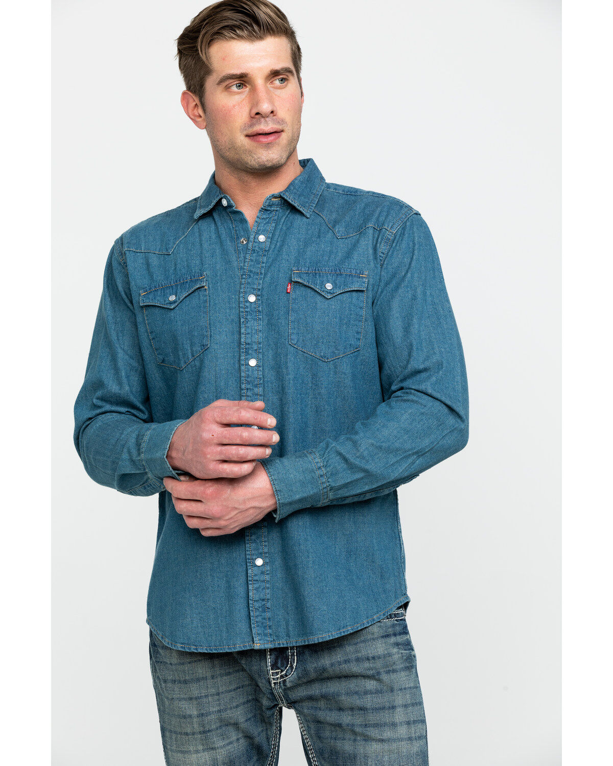 levi's western denim shirt