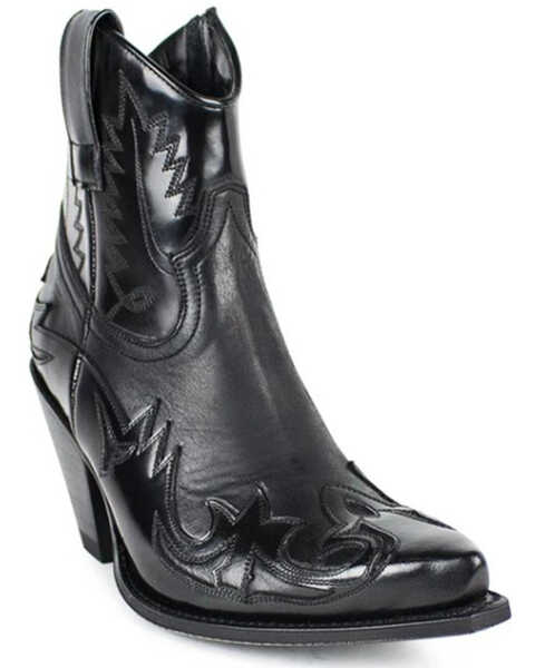 Sendra Women's Gabby Western Booties - Snip Toe , Black, hi-res