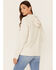 Wrangler Women's Multi Stacked Logo Shirttail Pullover Hoodie , Oatmeal, hi-res