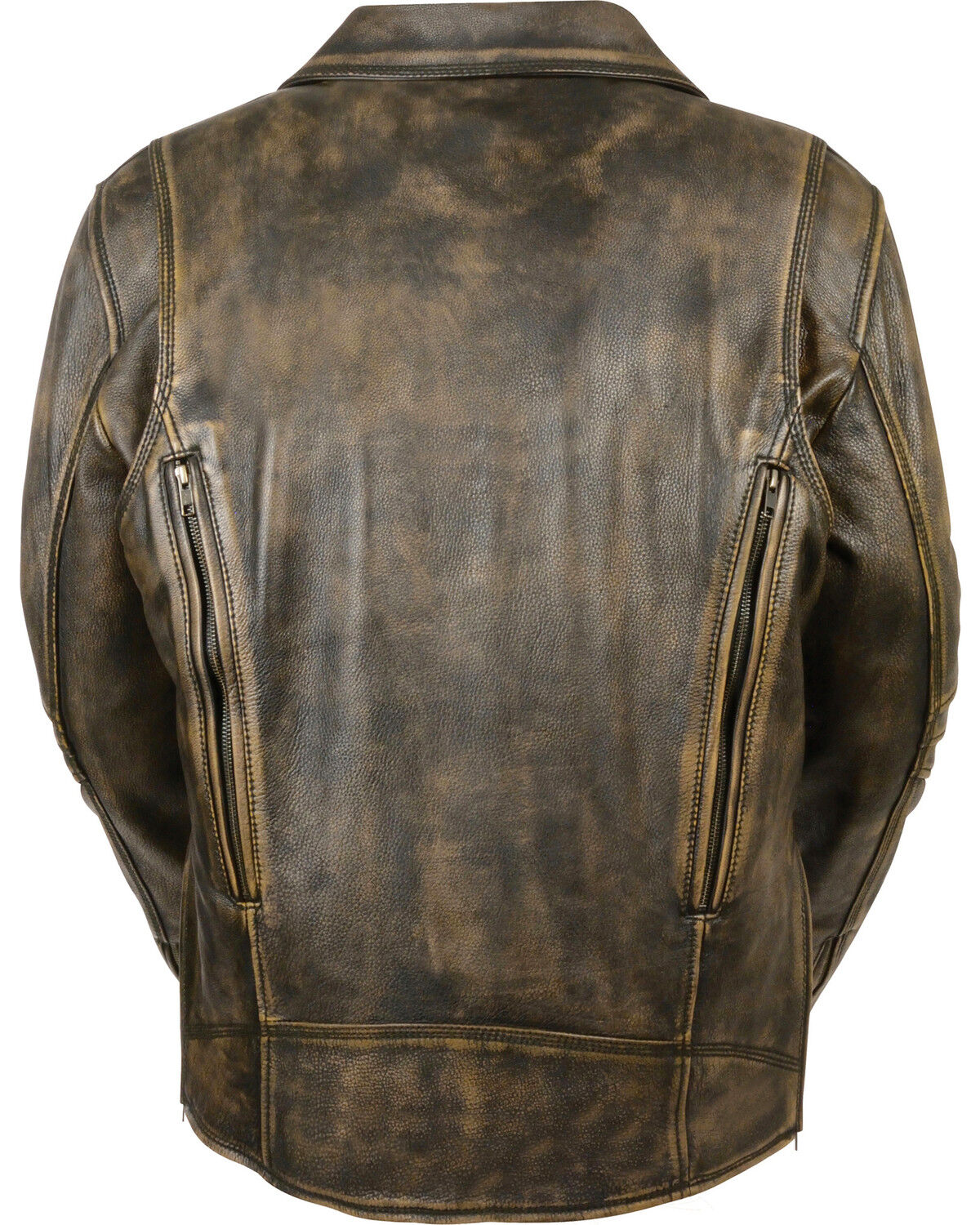 Image #3 - Milwaukee Leather Men's Triple Stitch Extra Long Biker Jacket - 3X, Black/tan, hi-res