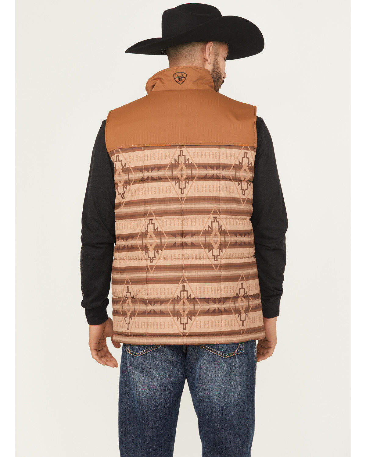 Image #4 - Ariat Men's Crius Southwestern Print Concealed Carry Insulated Vest, Khaki, hi-res