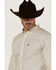 Image #2 - Ariat Men's Fraiser Geo Print Long Sleeve Button-Down Western Shirt, Cream, hi-res