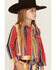 Image #2 - Wrangler X Lainey Wilson Girls' Rodeo Striped Trucker Jacket, Red, hi-res