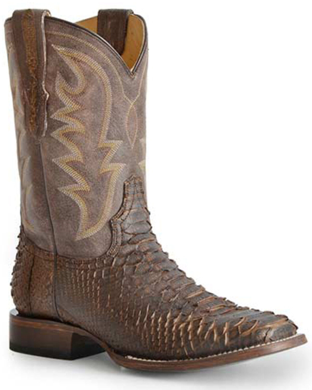 square toe snakeskin boots
