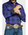 Image #4 - Rock 47 by Wrangler Men's Large Plaid Long Sleeve Western Shirt , Purple, hi-res