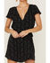 Beyond The Radar Women's Black Ditsy Floral Print Romper , Black, hi-res
