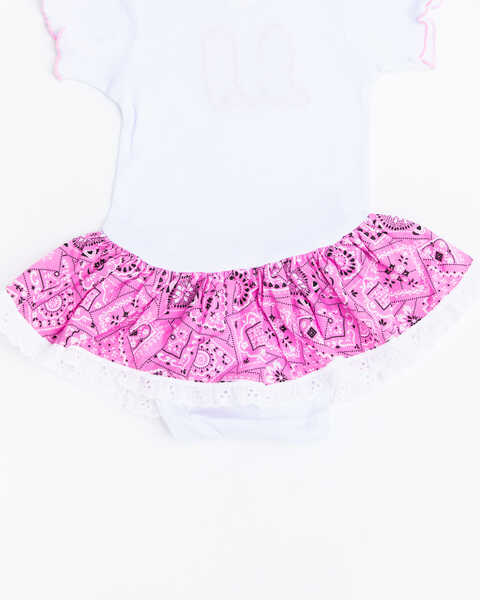 Image #4 - Baby Korral Infant Girl's Paisley Ruffle Onesie, Pink, hi-res