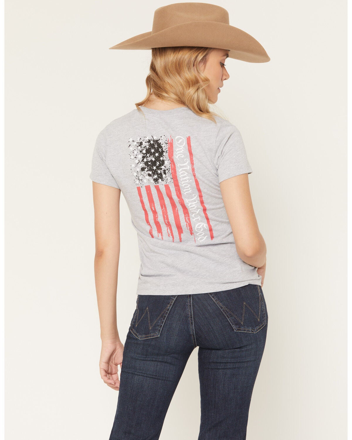 Howitzer Women's One Nation Short Sleeve Graphic Tee, Charcoal, hi-res