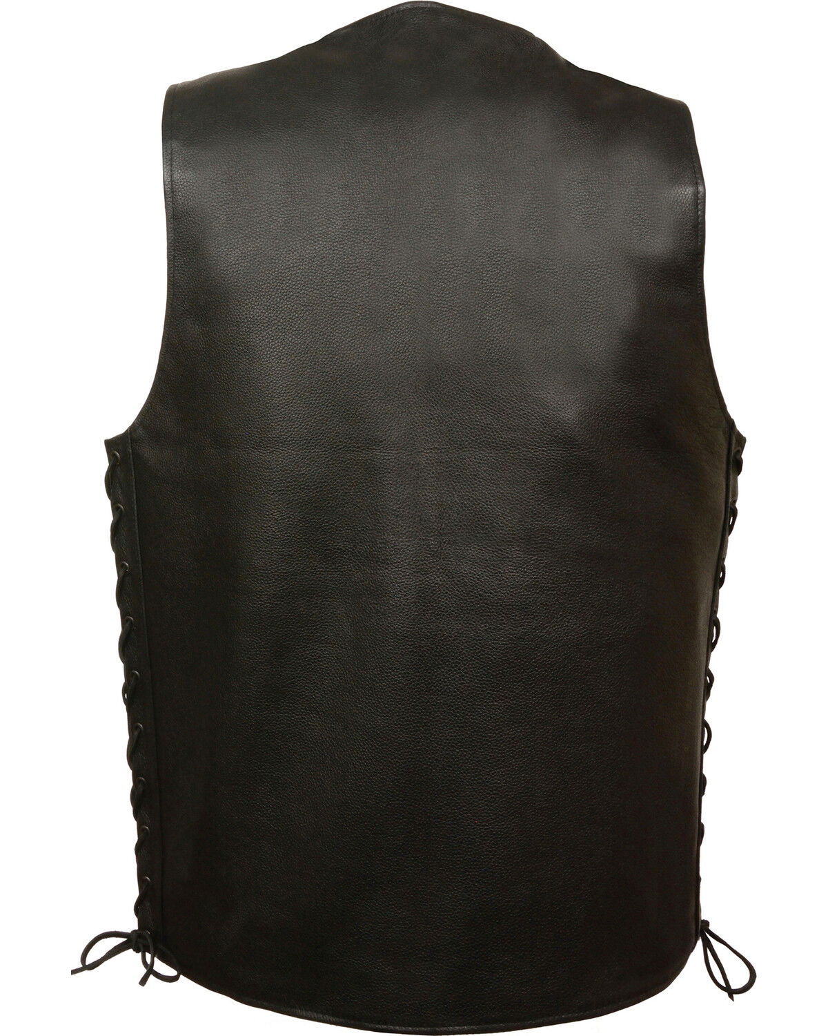 Image #2 - Milwaukee Leather Men's Straight Bottom Side Lace Vest - 4X, Black, hi-res