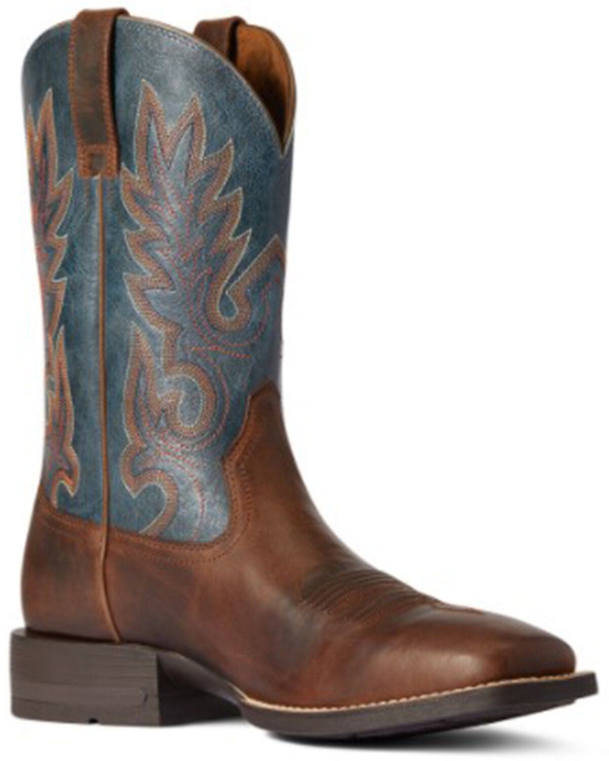 Ariat Men's Layton Western Performance Boots - Broad Square Toe, Brown, hi-res