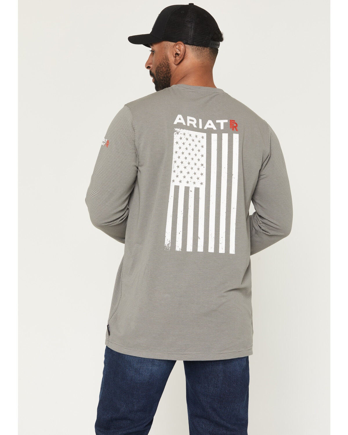 Ariat Men's Boot Barn Exclusive FR Freedom Long Sleeve Work Shirt, Charcoal, hi-res
