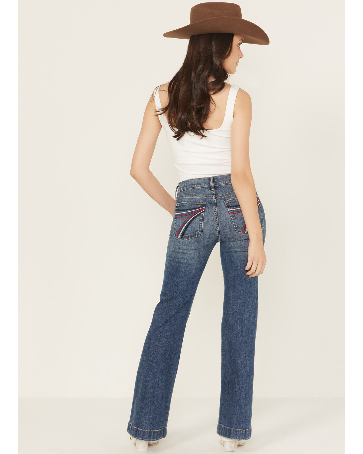 Image #1 - 7 For All Mankind Women's Medium Wash Royalty Mid Rise Trouser Stretch Denim Jeans, Medium Wash, hi-res