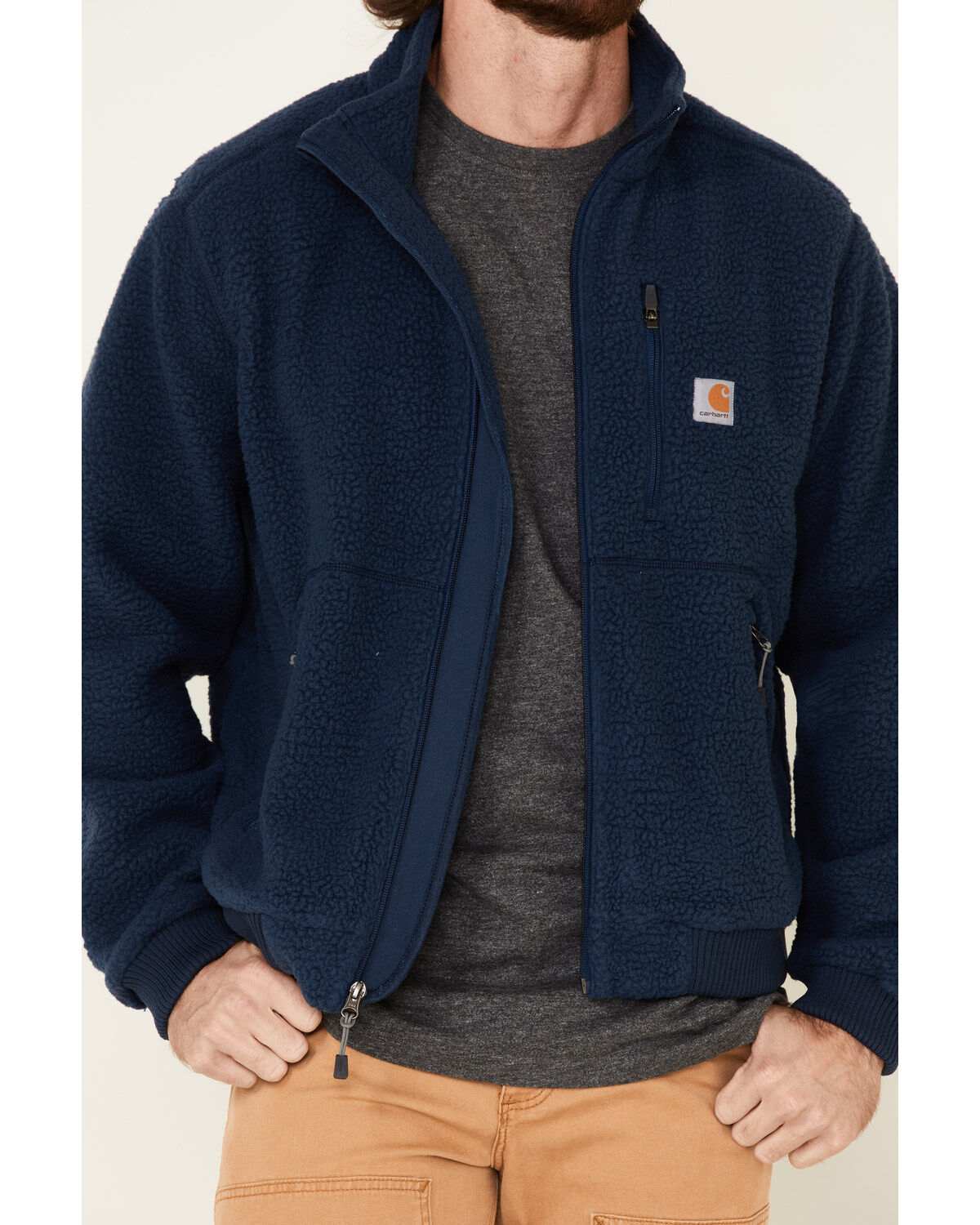 Image #3 - Carhartt Men's Fleece Zip-Front Work Jacket, , hi-res
