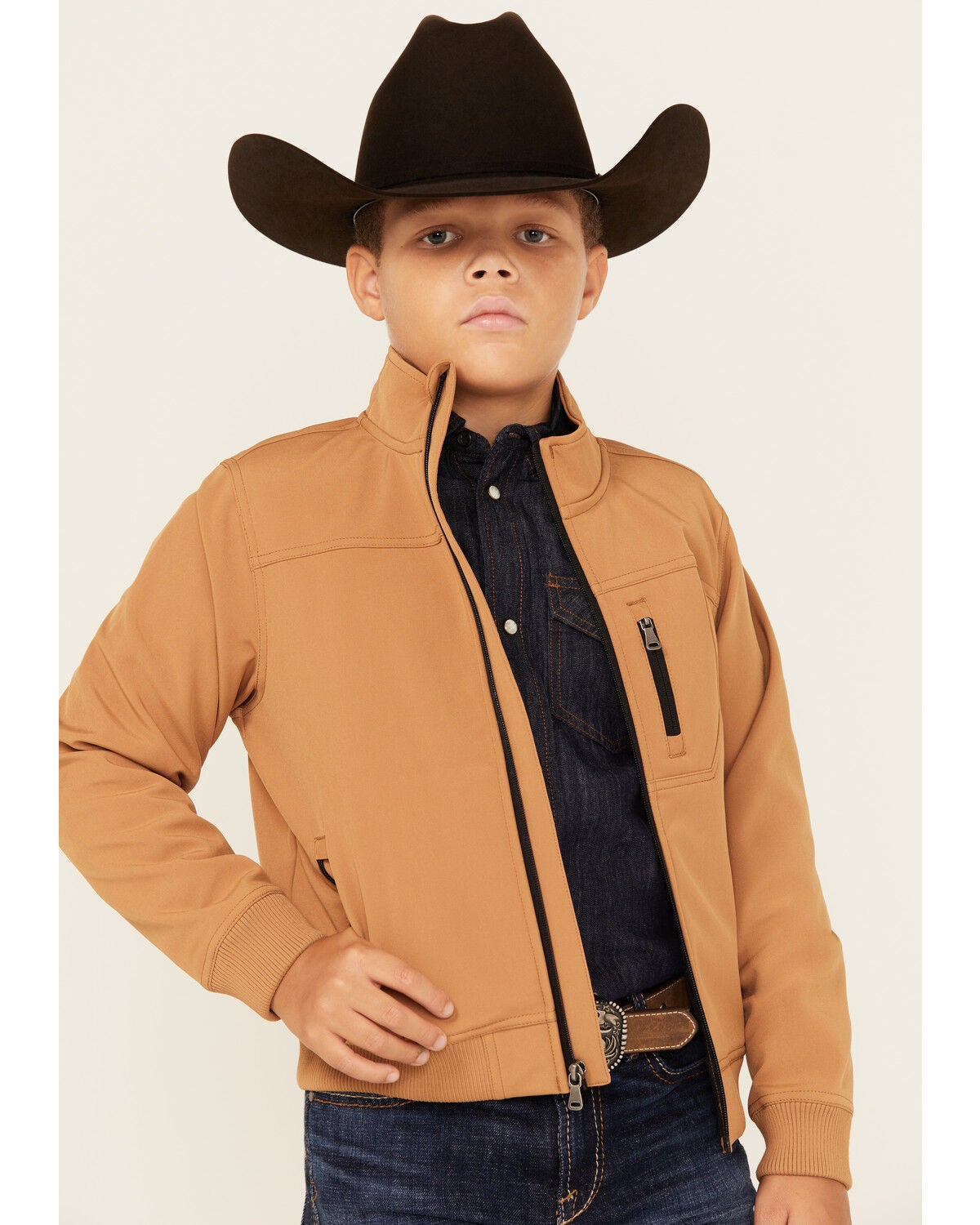 Cody James Boys' Coolville Softshell Bomber Jacket, Lt Brown, hi-res