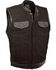 Image #1 - Milwaukee Leather Men's Denim Leather Trim Club Style Vest - Big 5X, Black, hi-res