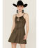 Image #1 - Wild Moss Women's Tie Front Faux Suede Mini Dress, , hi-res