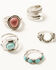 Image #1 - Shyanne Women's Horseshoe Feather Ring Set, Silver, hi-res