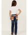 Image #3 - Ranch Dress'n Girls' Medium Wash Serape Pocket Stretch Regular Bootcut Jeans, Blue, hi-res