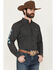 Image #1 - Ariat Men's Team Abel Geo Print Long Sleeve Button-Down Western Shirt, Black, hi-res
