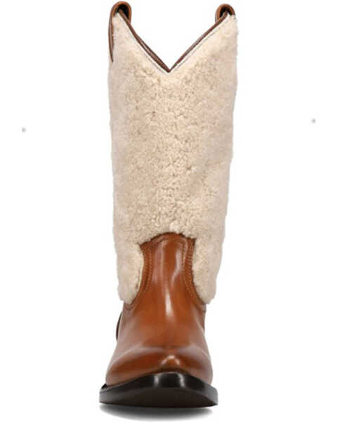 Image #4 - Frye Women's Billy Pull-On Shearling Western Boots - Medium Toe , Caramel, hi-res