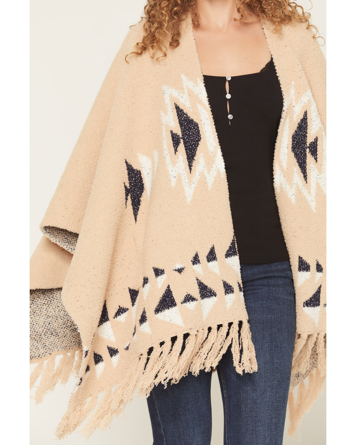 Image #3 - Idyllwind Women's Meadowlark Cozy Shawl Sweater, Khaki, hi-res