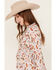 Image #2 - Roper Women's Feather Print Long Sleeve Mini Dress, Cream, hi-res
