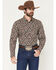 Image #1 - Gibson Trading Co Men's Bloomin Paisley Print Long Sleeve Snap Western Shirt, Black, hi-res
