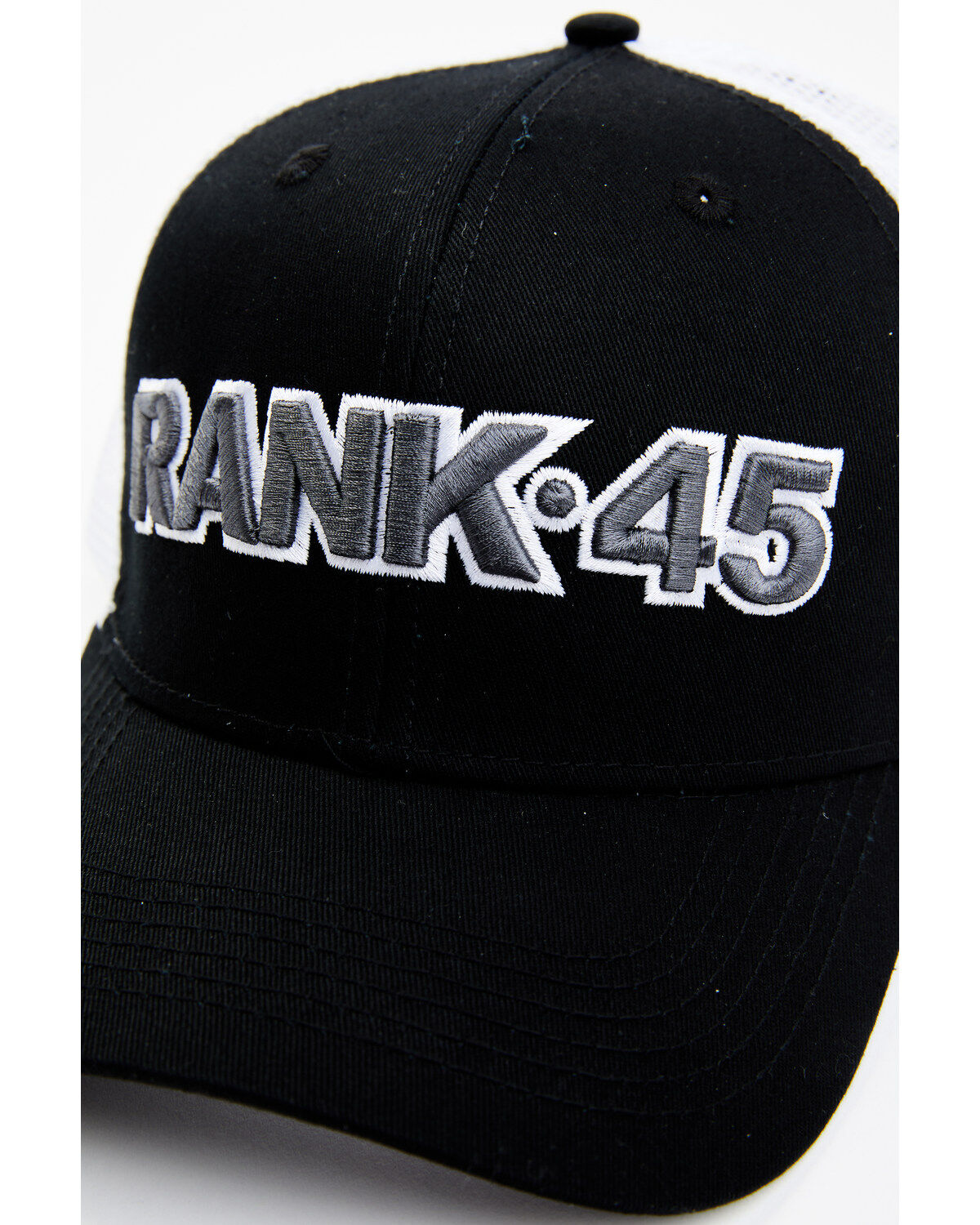 Image #2 - RANK 45® Men's Embroidered Logo Mesh-Back Ball Cap, Black, hi-res