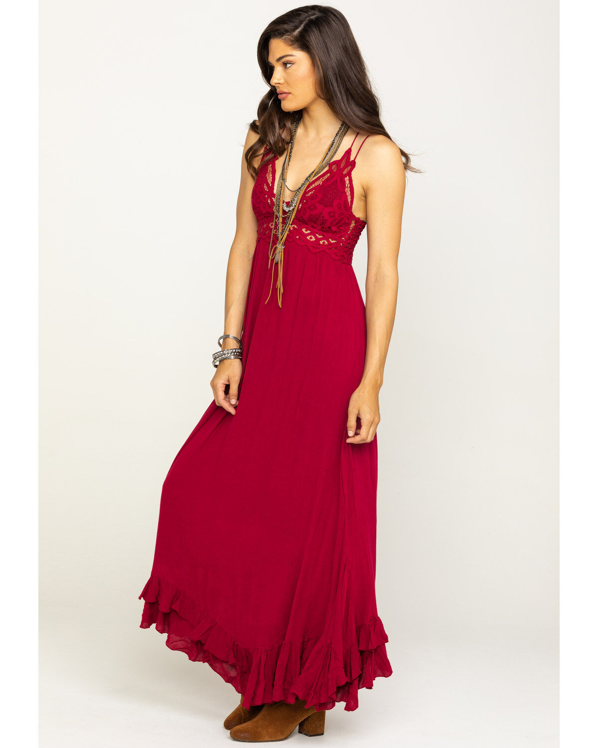 free people maroon dress