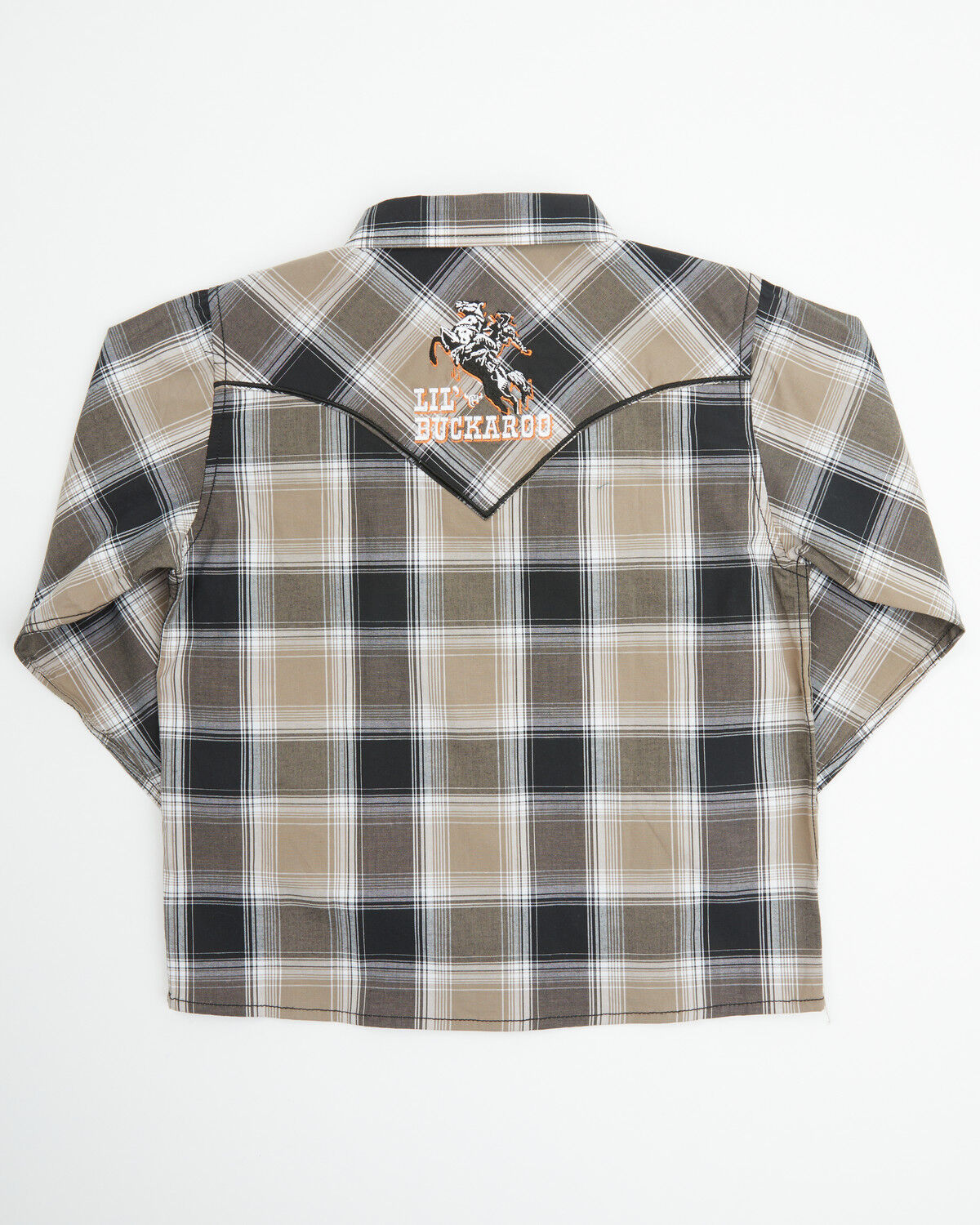 Image #3 - Cowboy Hardware Toddler Boys' Hombre Plaid Print Long Sleeve Snap Stretch Western Shirt, Multi, hi-res