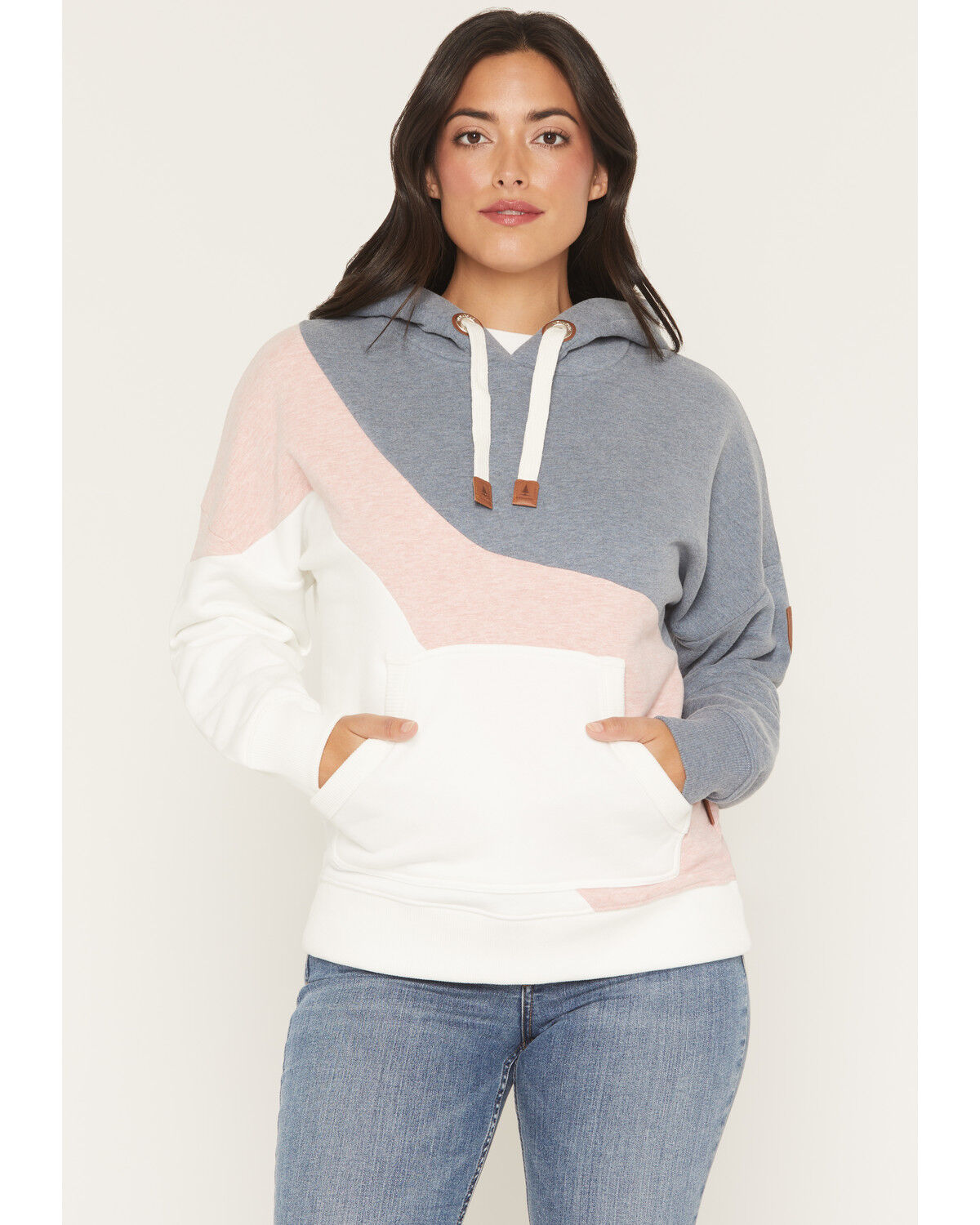 Image #1 - Wanakome Women's Ariel Color Block Hoodie, Pink, hi-res