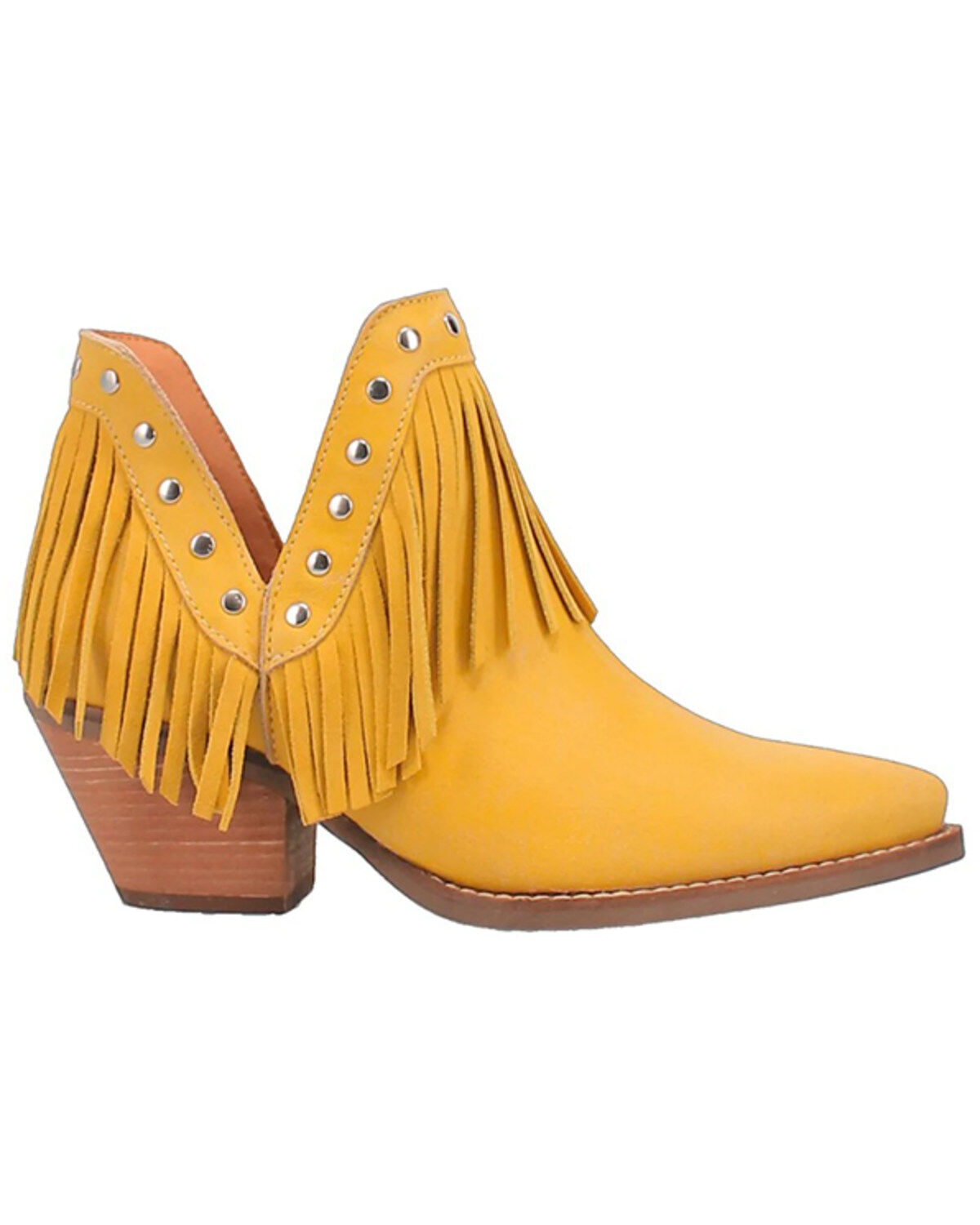 Image #2 - Dingo Women's Fine N' Dandy Leather Booties - Snip Toe, Yellow, hi-res