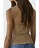 Image #2 - By Together Women's Lace Trim Ribbed Tank, Tan, hi-res