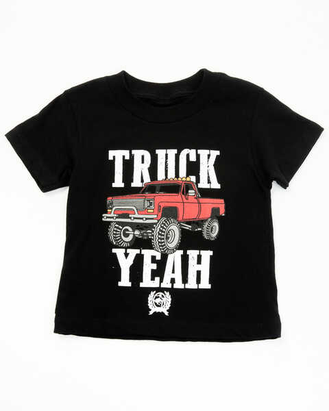 Cinch Toddler Boys' Truck Yeah Short Sleeve Graphic T-Shirt , Black, hi-res