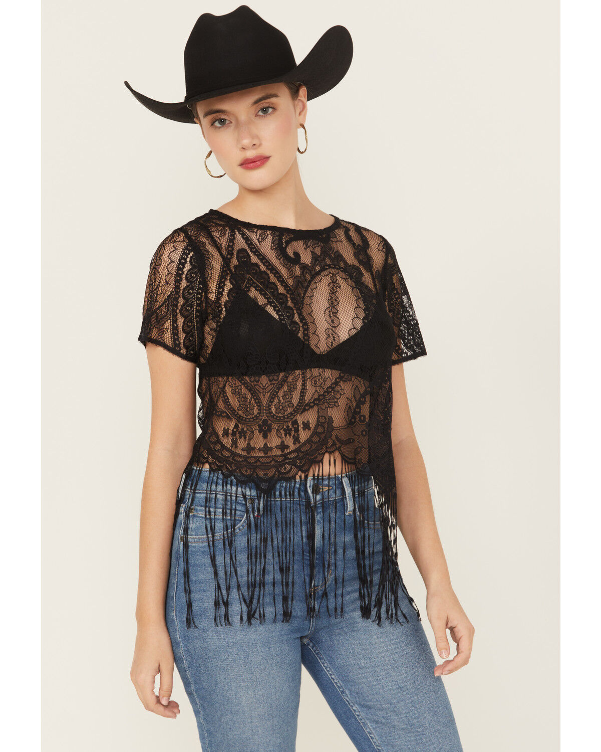 Idyllwind Women's Lace Fringe Short Sleeve Shirt | Boot Barn
