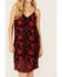 Image #3 - Wild Moss Women's Jacquard Cami Midi Dress, Red, hi-res