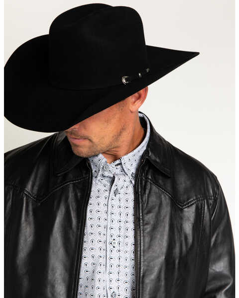 Image #5 - Cody James® Men's Denton 3X Low Cattleman 4" Pro Rodeo Wool Hat, Black, hi-res