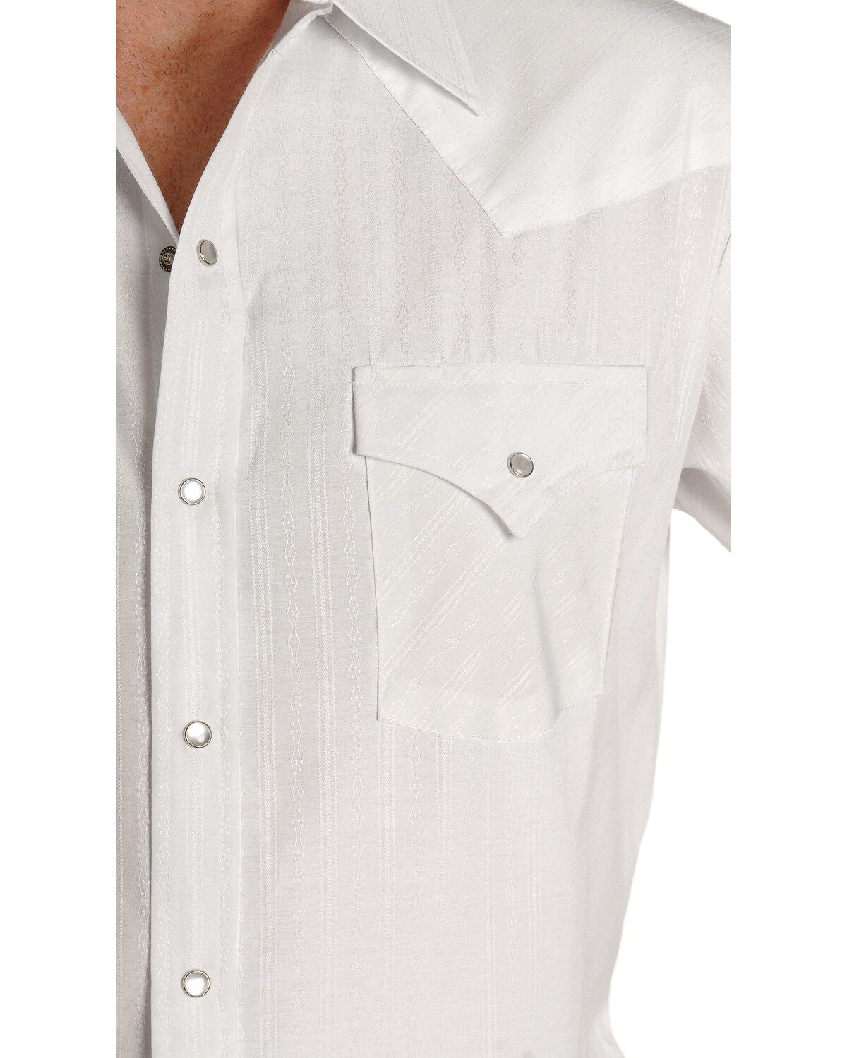 Image #2 - Ely Cattleman Men's Tone On Tone Western Shirt, White, hi-res